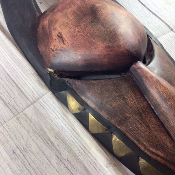 African Hand Crafted Tribal Face Mask Decor 18” Long - Picture 13 of 16